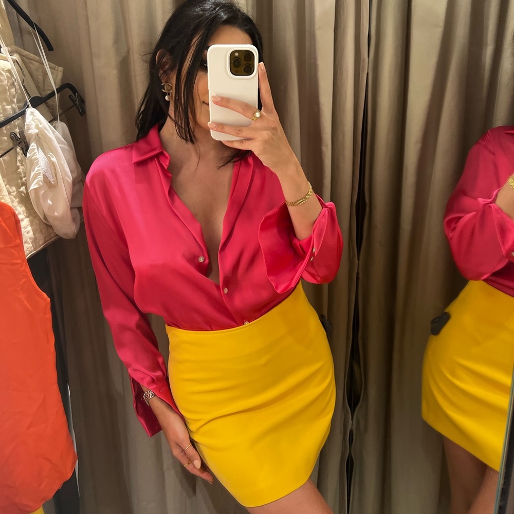 Zara pink satin top
